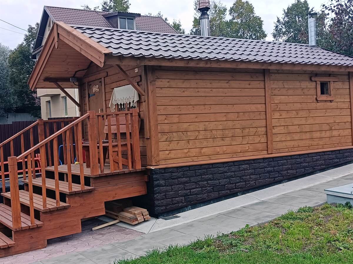 Каркасная баня «Калина Красная» — внешний вид. Фото 1