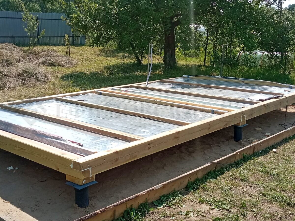 Каркасная баня «Калина Красная» — установка. Фото 1