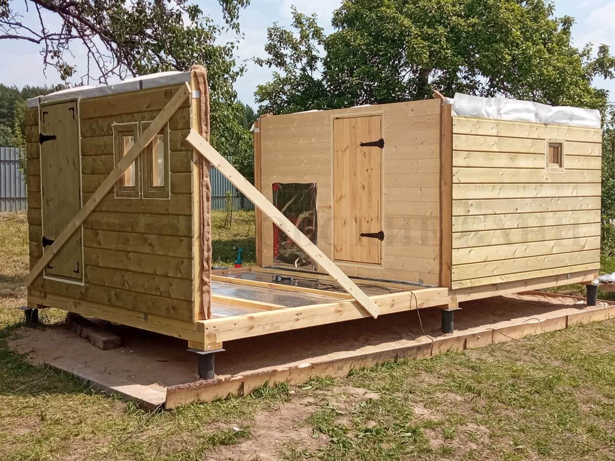 Каркасная баня «Калина Красная» — установка. Фото 2