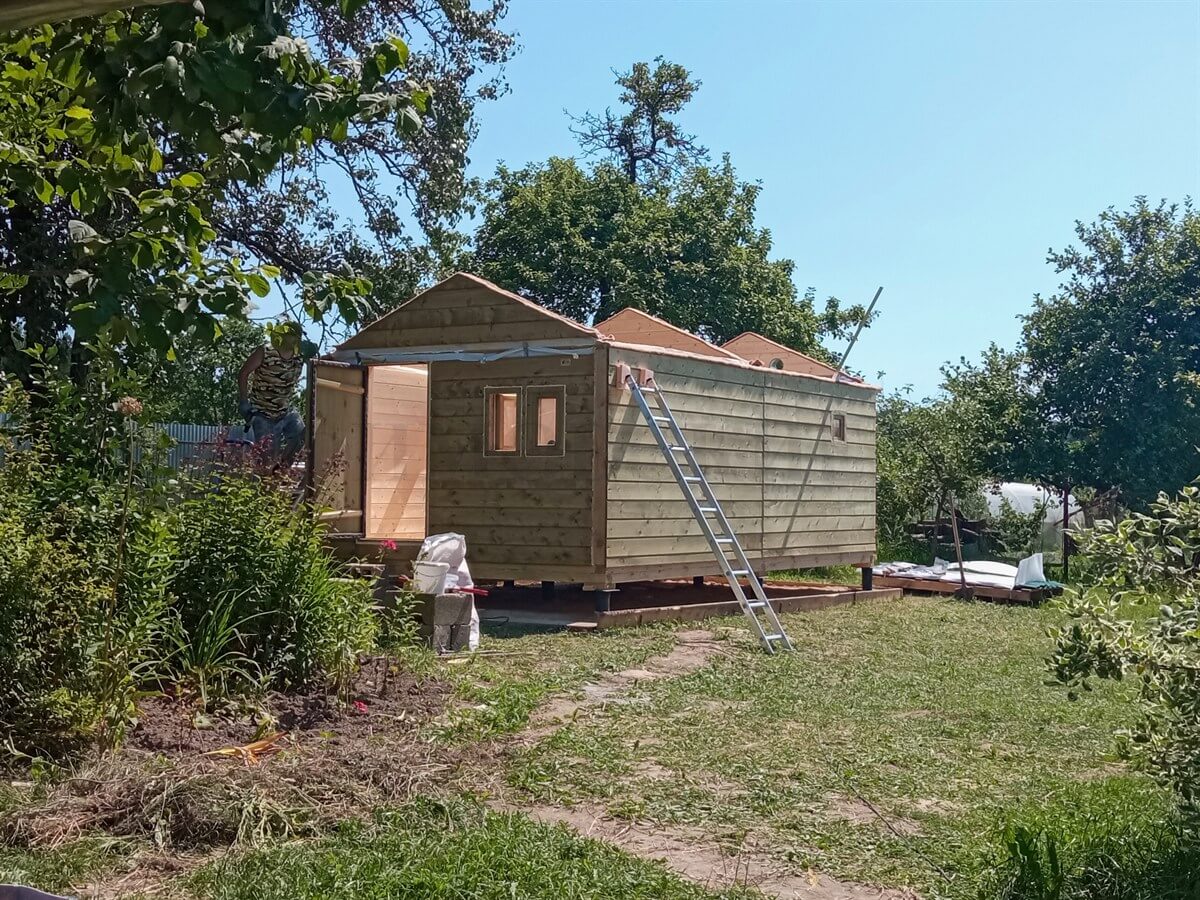 Каркасная баня «Калина Красная» — установка. Фото 3