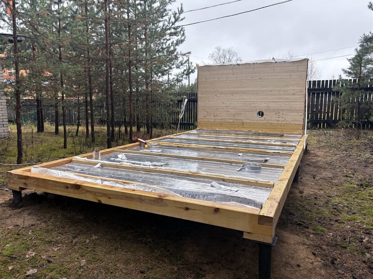 Каркасная баня «Калина Красная» — установка. Фото 1