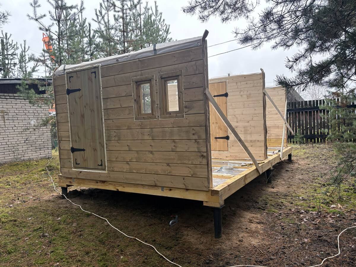 Каркасная баня «Калина Красная» — установка. Фото 2