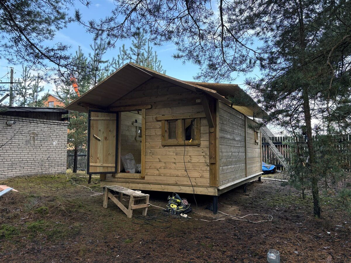 Каркасная баня «Калина Красная» — установка. Фото 3