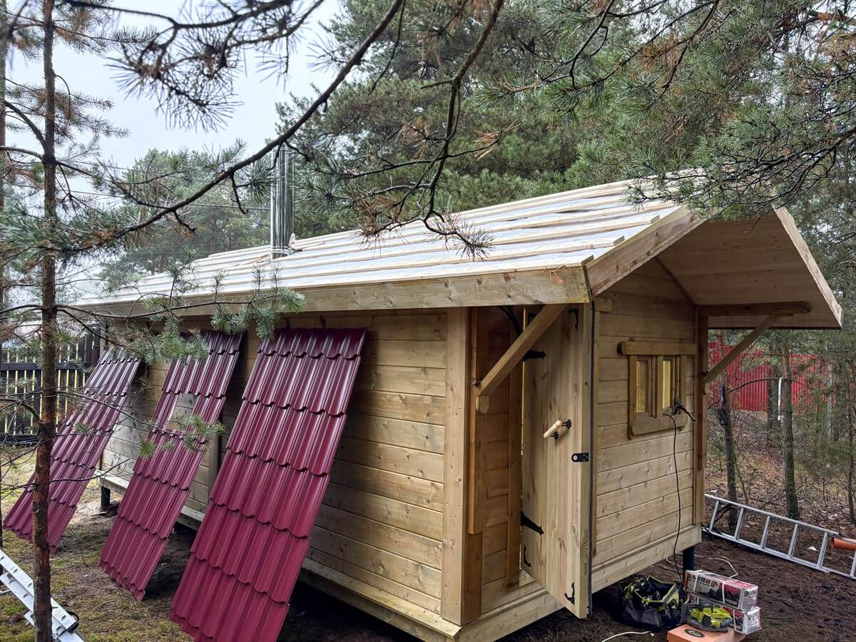 Каркасная баня «Калина Красная» — установка. Фото 4