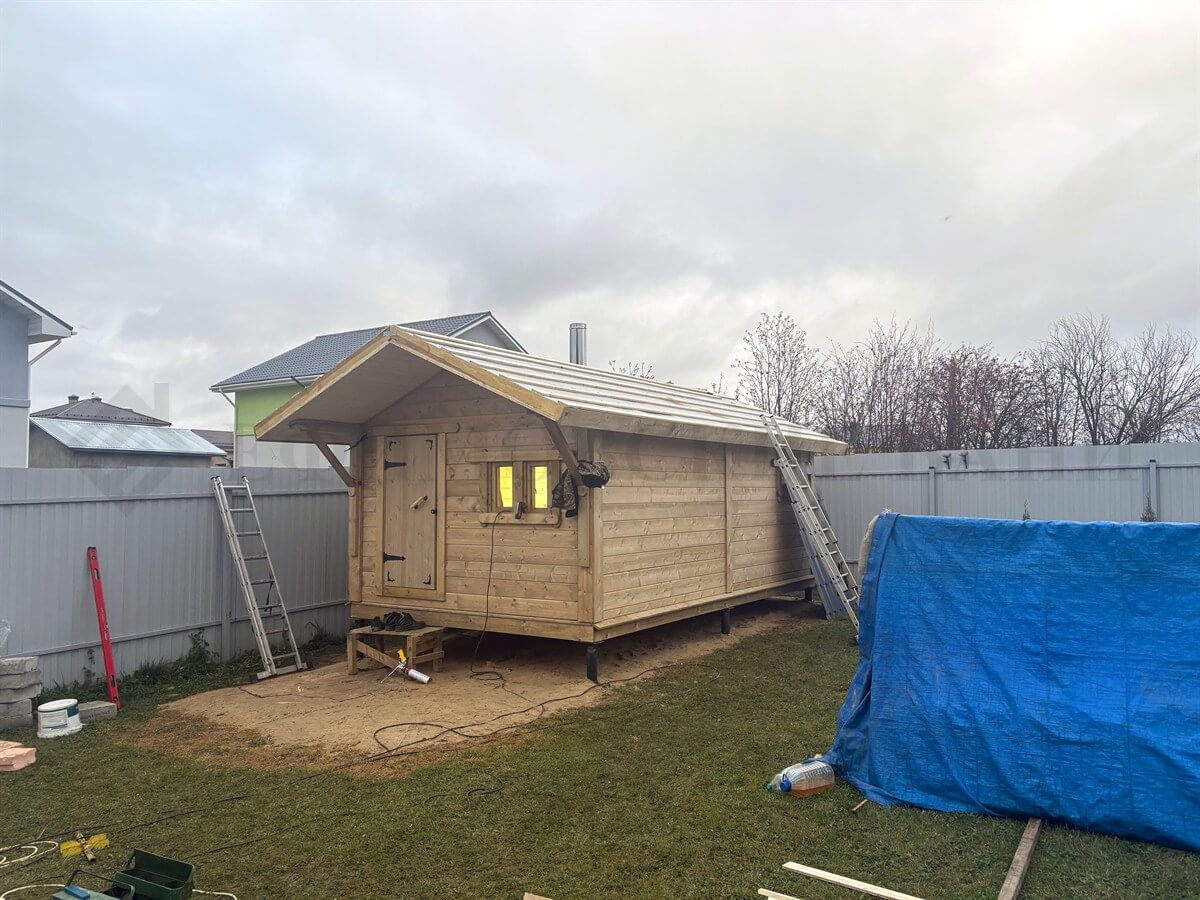 Каркасная баня «Калина Красная» — установка. Фото 2