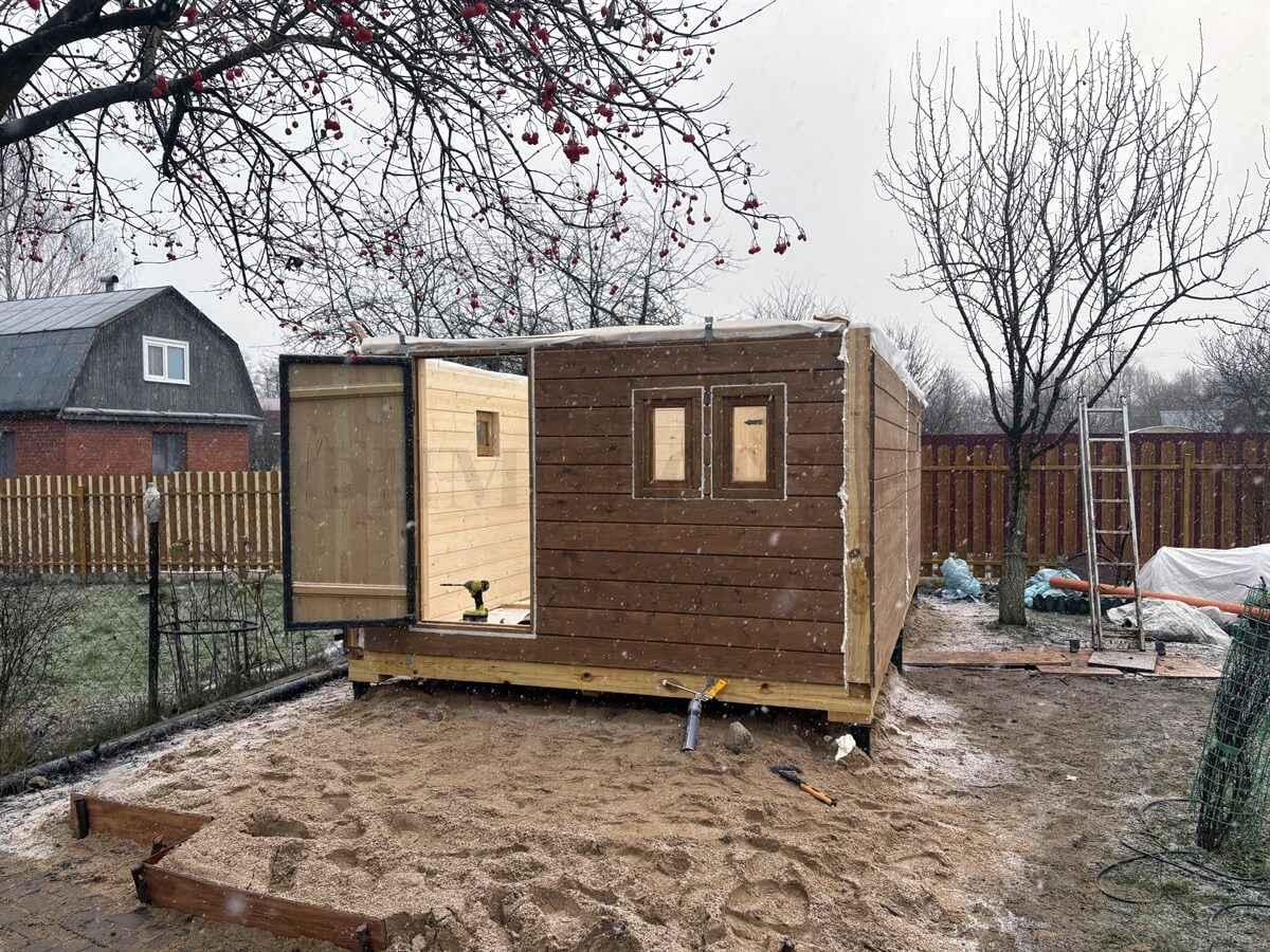 Каркасная баня «Калина Красная» — установка. Фото 2