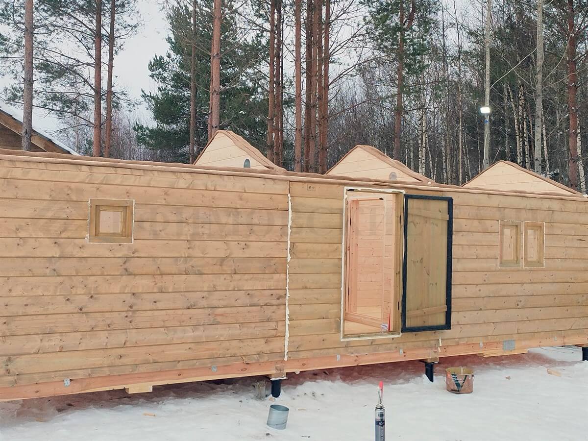 Каркасная баня «Русская Сказка» — установка. Фото 3